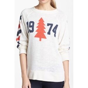 Wildfox‎ Womens Burnout Lightweight Sweatshirt Tee 1974 Tree Sz L